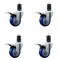 Service Caster 3.5'' Blue Poly Swivel 1-5/8'' Expanding Stem Caster Set Total Lock Brake, 4PK SCC-EXTTL20S3514-PPUB-BLUE-158-4 - alternate 1